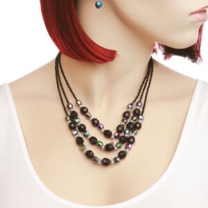 Fashion 3L P&B Necklace&Earring