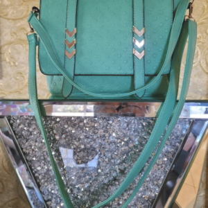 Green Pure Leather Hand Bag