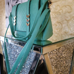 Green Pure Leather Hand Bag