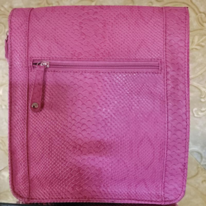 Pink Crocodile Skin Sholder Bag